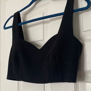 Black Women's Crop Tank Top - Classic Bustier Style